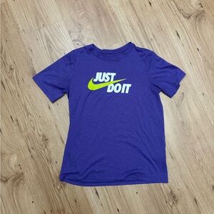 Nike Just Do It Purple and Lime Green Shirt